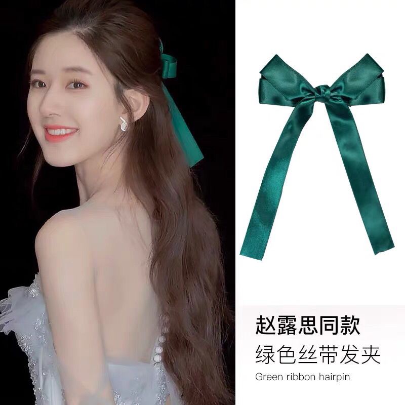 Nơ Cài Tóc Zhao Lusi Màu Trắng Phối Ruy Băng Lớn Thời Trang Mùa Hè