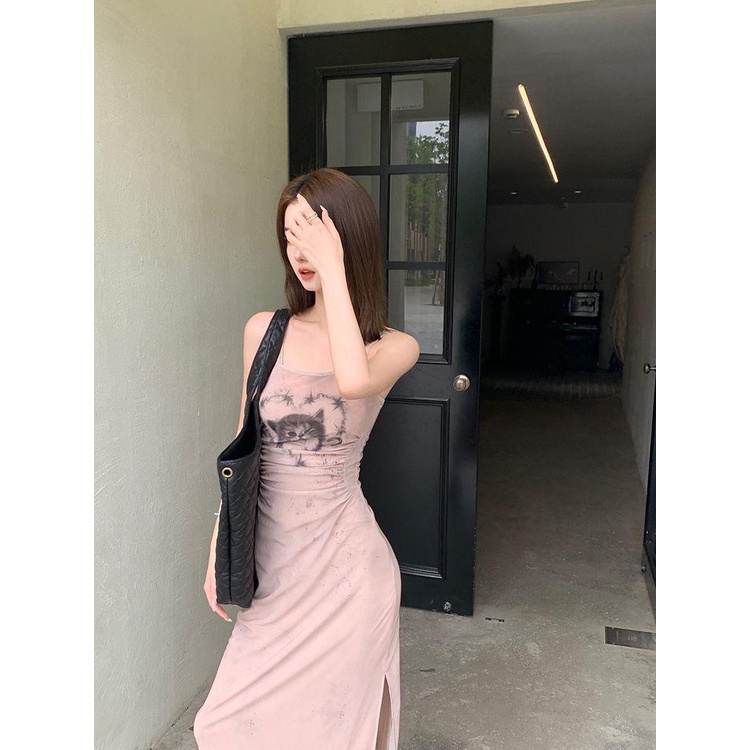 Đầm Dài Hai Dây Màu Trơn Phong Cách Trung Hoa Thời Trang Mùa Hè Hàng Mới Dành Cho Bạn Nữ