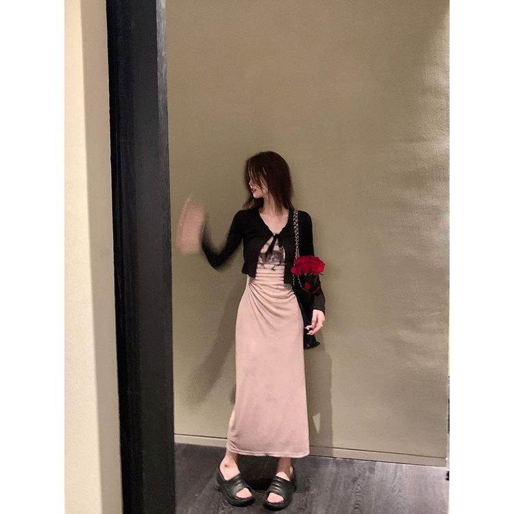 Đầm Dài Hai Dây Màu Trơn Phong Cách Trung Hoa Thời Trang Mùa Hè Hàng Mới Dành Cho Bạn Nữ