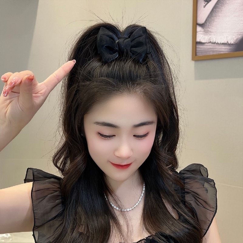 Kẹp Tóc Đuôi Ngựa Đính Nơ Sau Lưng Cao Cấp Cho Nữ