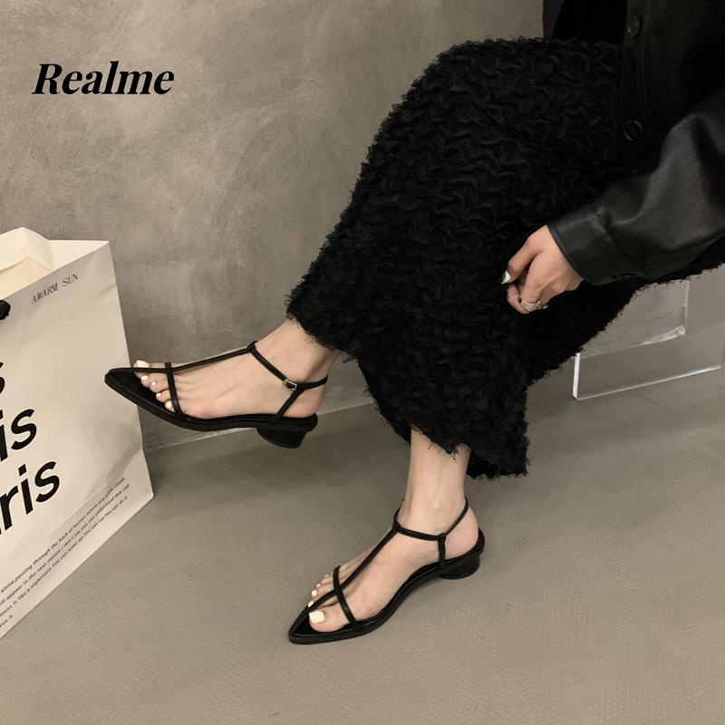 Giày Sandal Dây Bạc Đế Bằng Phong Cách Roman Thời Trang Mùa Hè 2023 Mới