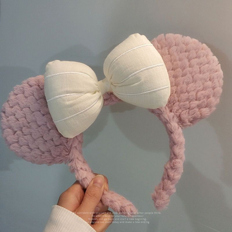 Băng Đô Cài Tóc Tai Gấu Bằng Lông Nhung Dễ Thương Xinh Xắn