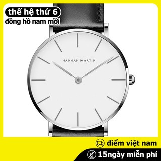 Đồng hồ nam dây da đồng hồ chính hãng đồng hồ da đồng hồ đen đồng hồ thời trang nam đồng hồ chống nước watch