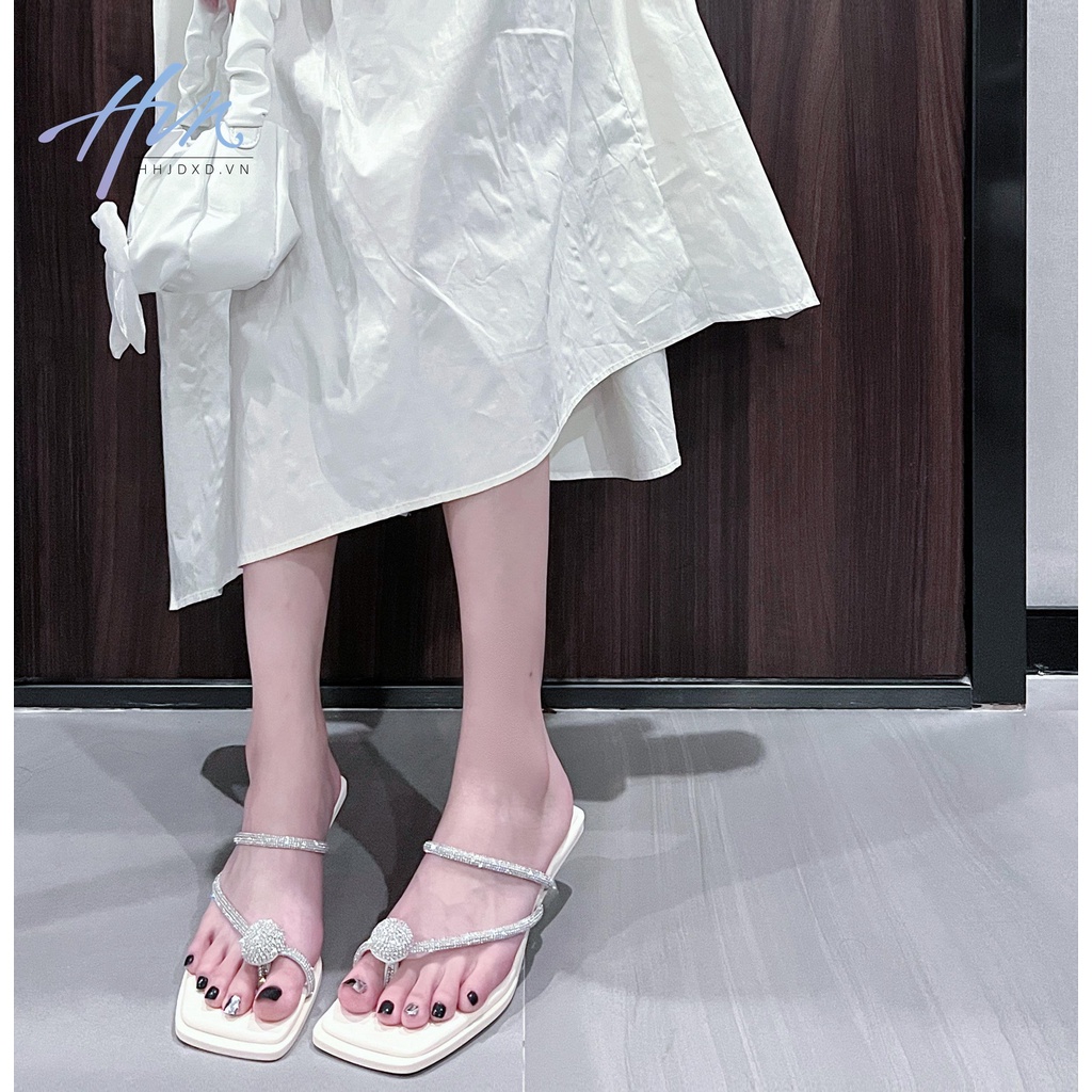 Sandal Cao Gót Qua Gối Đính Đá Lấp Lánh Phong Cách Thời Trang Mùa Hè Mới Dành Cho Nữ