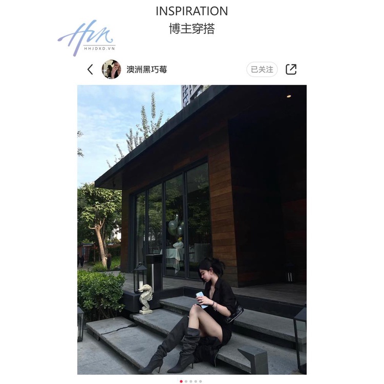 Giày Bốt Cao Bồi Mũi Nhọn Ống Rộng Phong Cách Retro Mỹ Cho Nữ