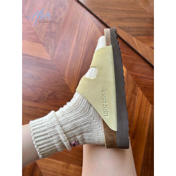 Dép Birkenstock Birkenstock Bằng Da Thật Đế Dày Tăng Chiều Cao Thời Trang Mùa Hè Hàng Mới Dành Cho Bạn Nữ