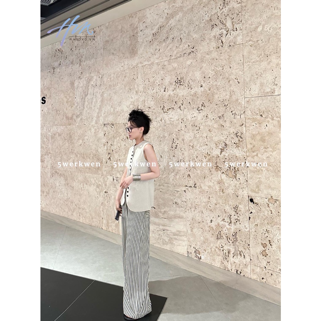 Áo Sát Nách Vải Lanh Mỏng Ôm Eo Kiểu Pháp Thời Trang Mùa Hè Cho Nữ