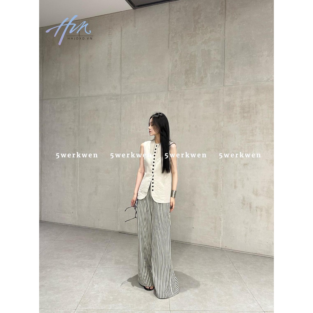 Áo Sát Nách Vải Lanh Mỏng Ôm Eo Kiểu Pháp Thời Trang Mùa Hè Cho Nữ