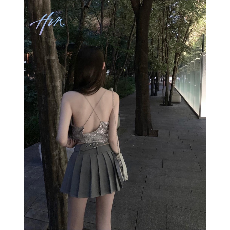 Áo Hai Dây Đính Kim Sa Lấp Lánh Quyến Rũ Thời Trang Cho Nữ