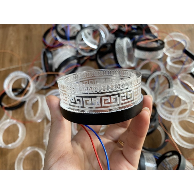 Vòng 3D lắp bi titanblack 2.0 vòng tròn led trắng