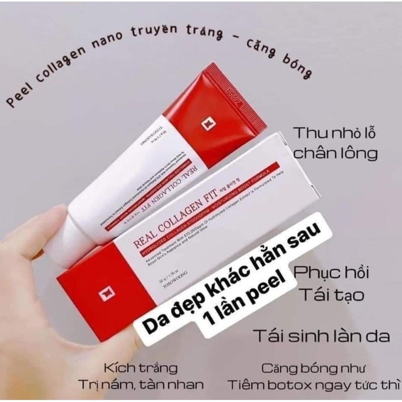 Peel Real Collagen Fit giúp da căng bóng, mịn da, se khít lỗ chân lông  50ml