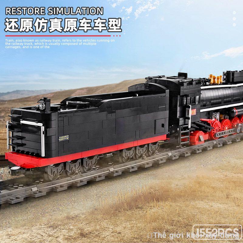 Điều khiển từ xa đầu máy hơi nước phía trước tương thích với khối lắp ghép Lego tàu hỏa hơi nước đồ chơi bé trai