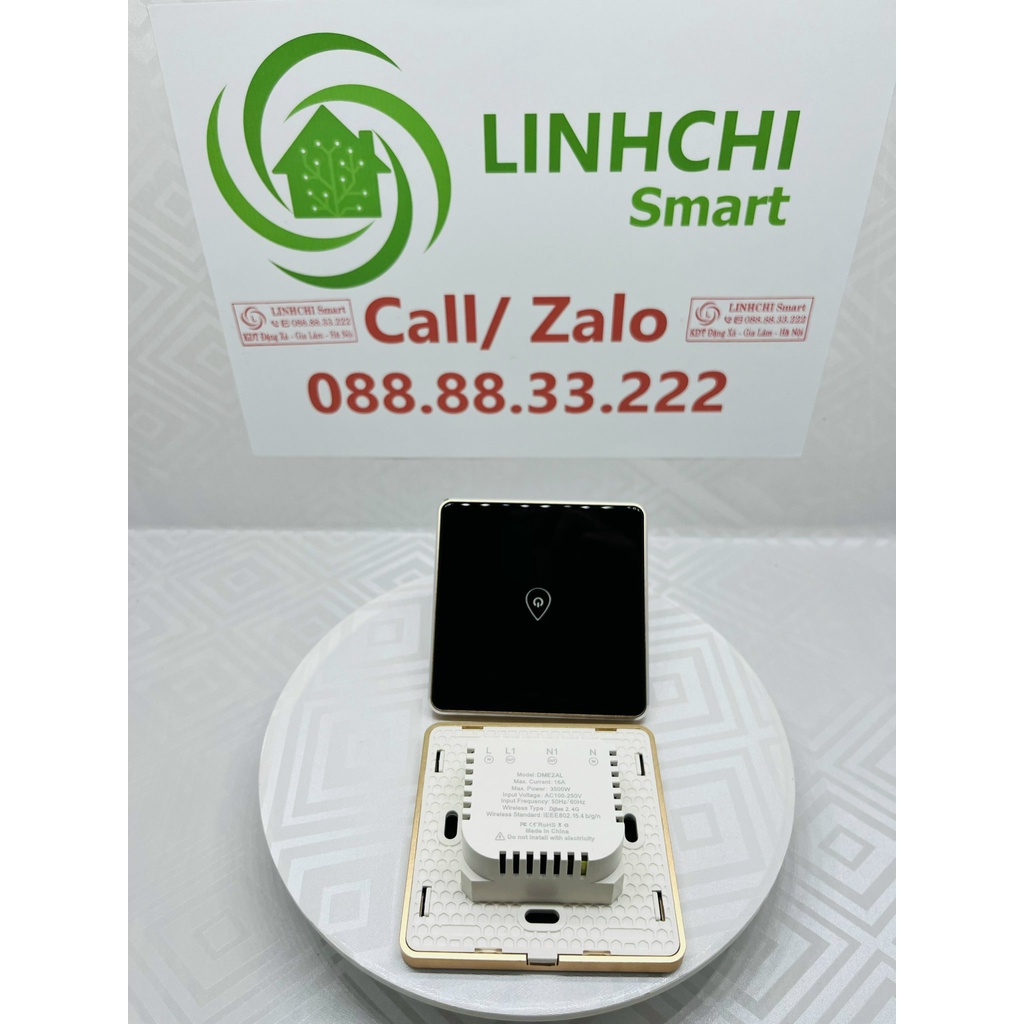 Công tắc cảm ứng công suất cao TUYA ZIGBEE chuẩn vuông, mặt kính cảm ứng Viền hợp kim, điều khiển từ xa trên điện thoại