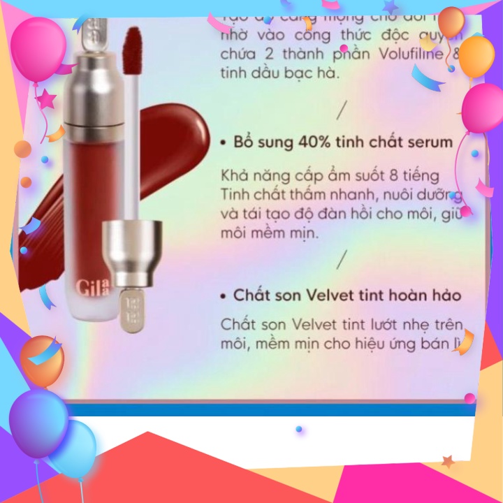 sonstore [TẶNG MẶT NẠ NHAU THAI] Son Gilaa Plumping Lip Serum - Phiên bản Velvet Tint Hoàn Hảo_CoCoDDe.Perfumer29 giá rẻ