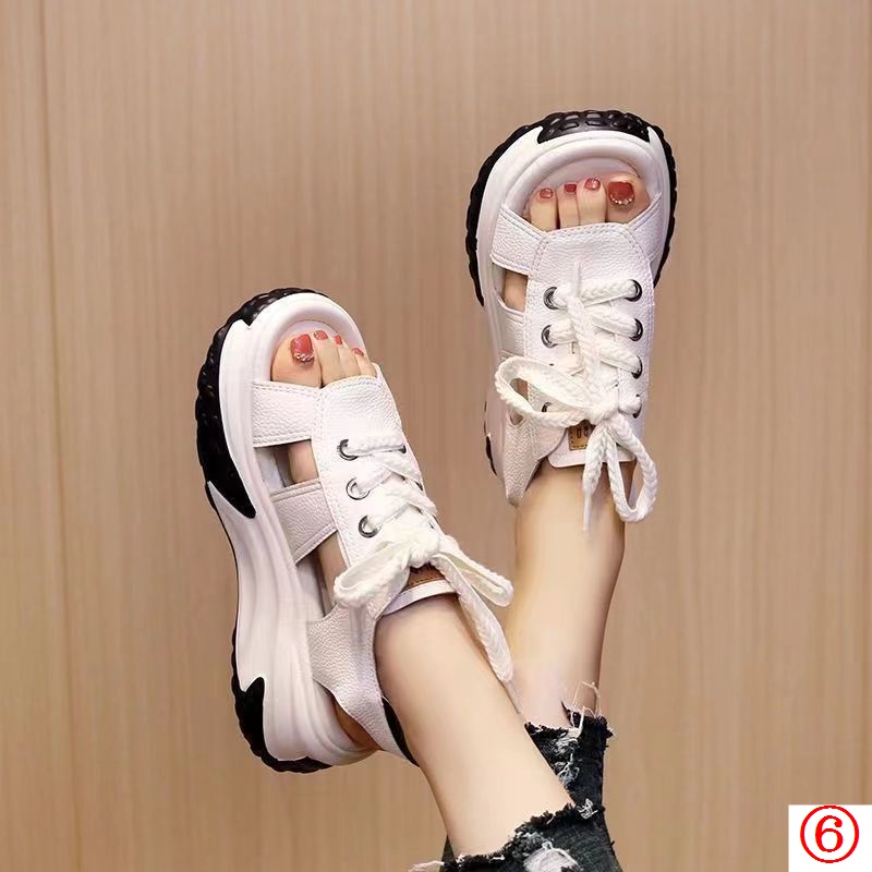 Giày Sandal Da Đế Xuồng Mềm Dày Dặn Hở Ngón Thời Trang Mùa Hè 2023 Cho Nữ
