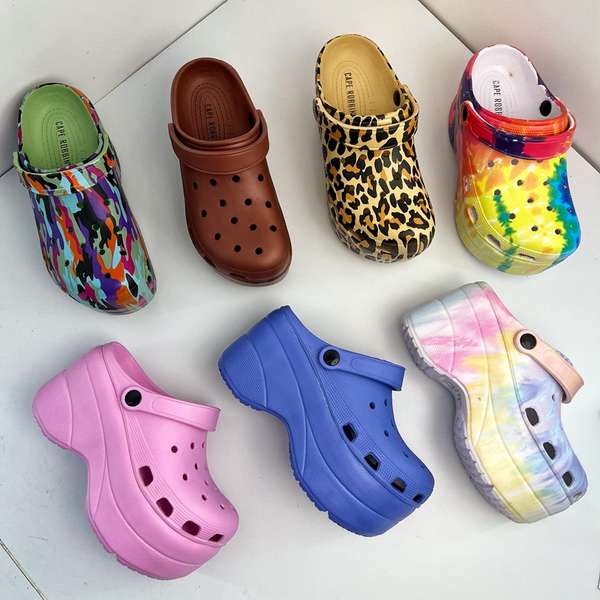 Dép nữ đế cao Dép màu bãi biển đế dày bánh xốp