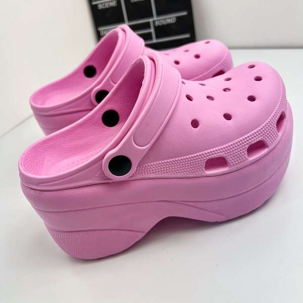 Dép nữ đế cao Dép màu bãi biển đế dày bánh xốp