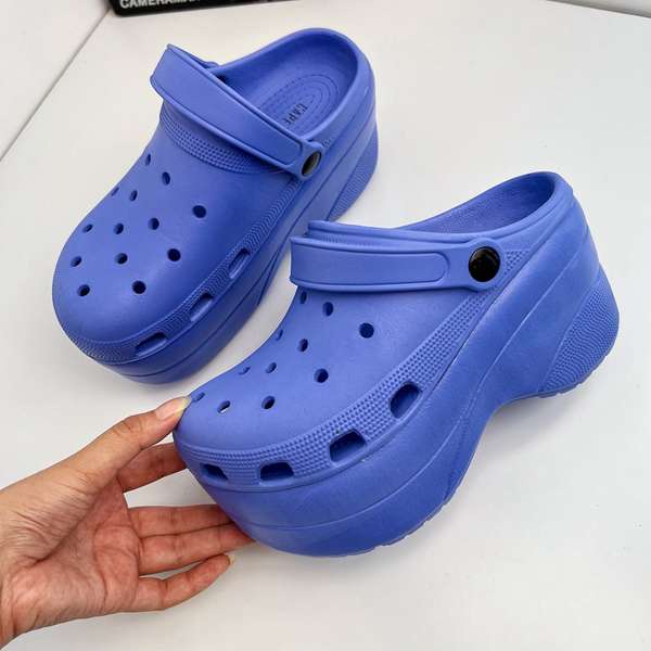 Dép nữ đế cao Dép màu bãi biển đế dày bánh xốp