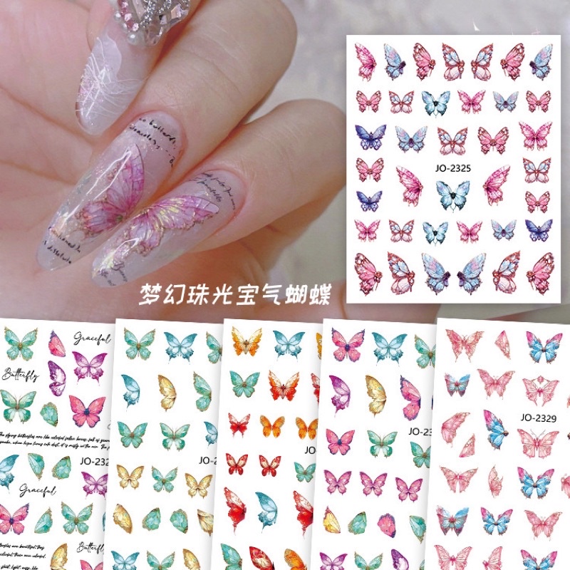 Sticker bướm hot trang trí móng 3D- miếng dán móng