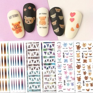 Sticker gấu cute trang trí móng 3D- miếng dán móng