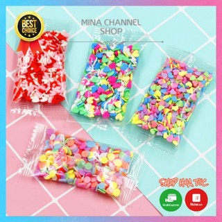 Cốm Cầu Vồng, Cốm Trái Tim Nguyên liệu làm Slime, Trang Trí Slime Siêu Đẹp