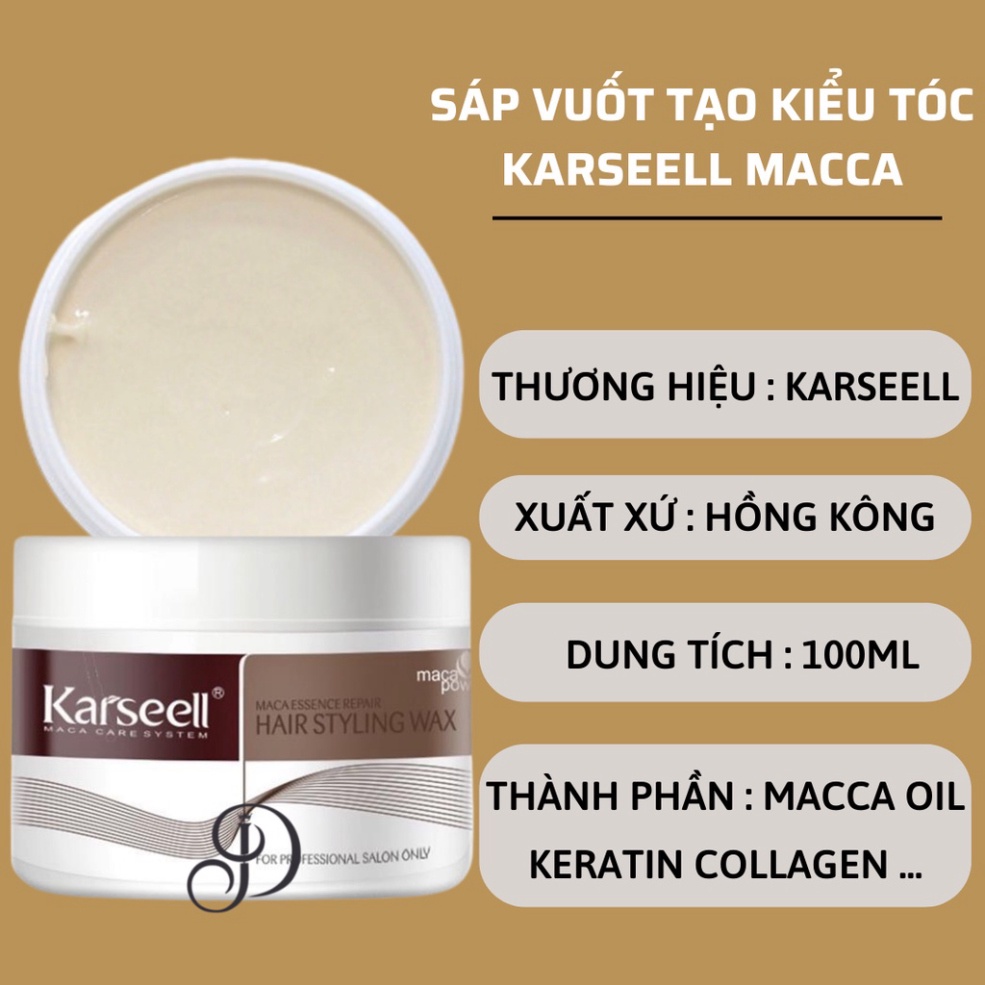 Sáp vuốt tóc nam nữ KARSEELL Maca Hair Styling Wax 100g chăm sóc, giữ nếp tóc