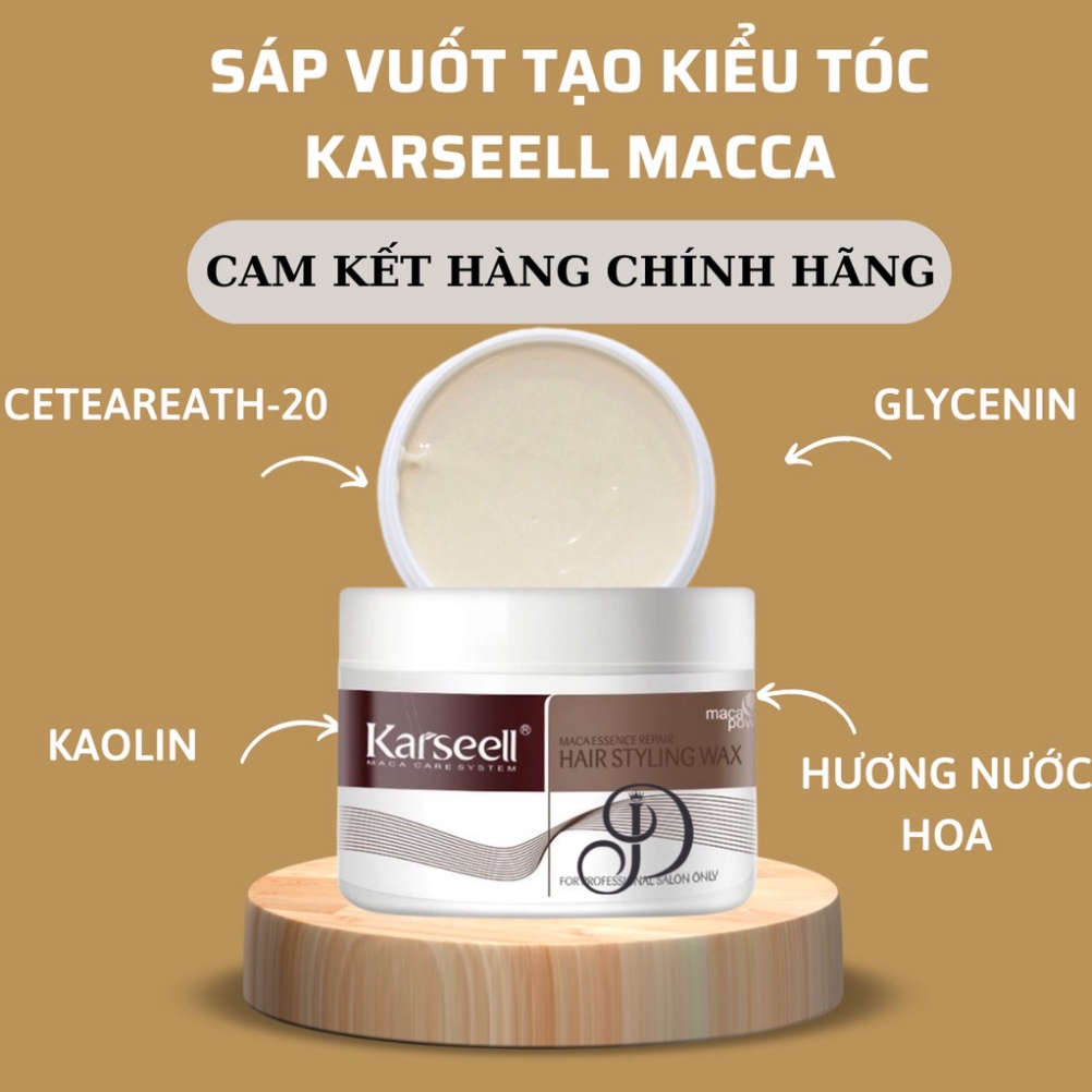 Sáp vuốt tóc nam nữ KARSEELL Maca Hair Styling Wax 100g chăm sóc, giữ nếp tóc