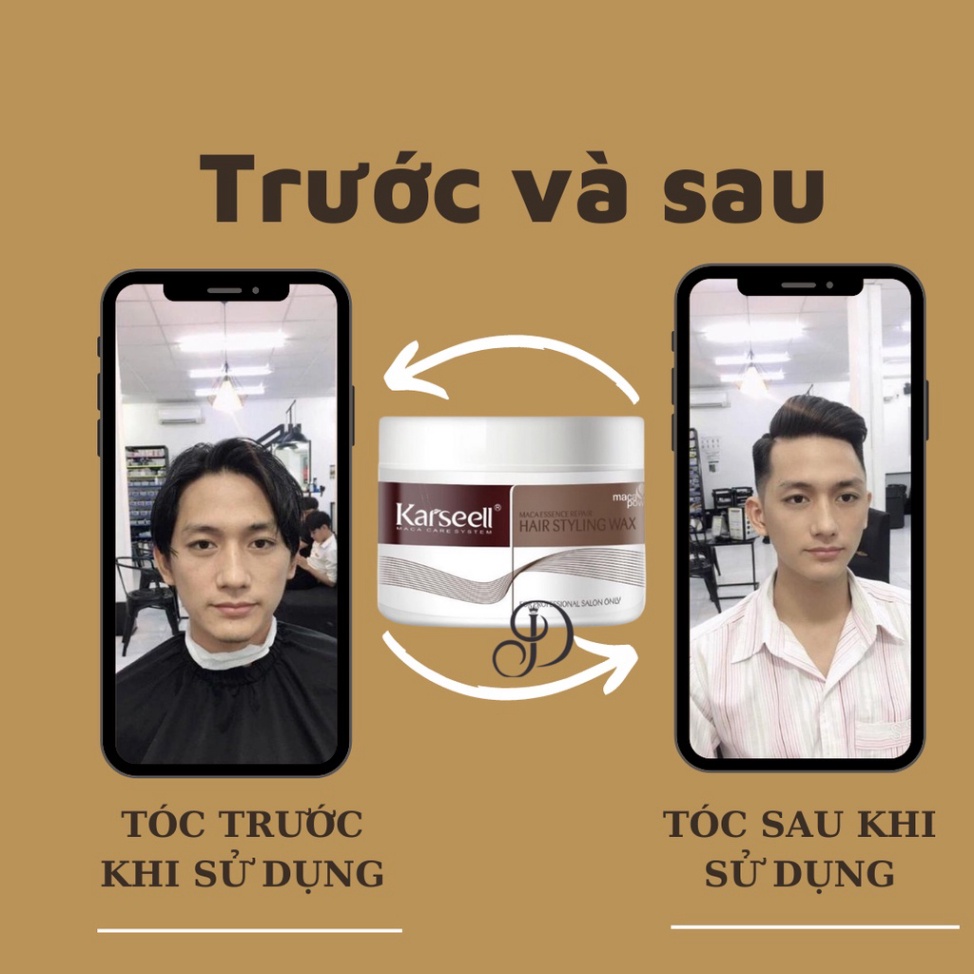 Sáp vuốt tóc nam nữ KARSEELL Maca Hair Styling Wax 100g chăm sóc, giữ nếp tóc