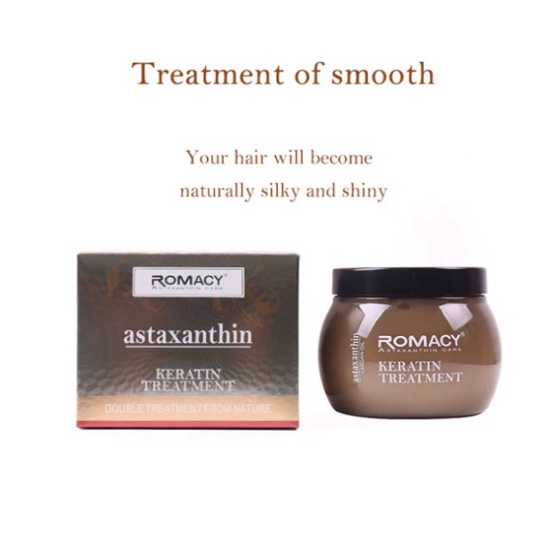 Kem ủ tóc Romacy Keartin Astaxanthin Argan Oil Treatment 500ml dưỡng tóc hư tổn và chống lão hóa tóc hương nước hoa
