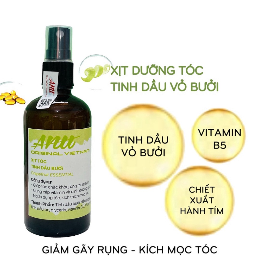 Xịt dưỡng tóc tinh dầu bưởi ANU chống rụng kích thích mọc tóc và ngăn ngừa gẫy rụng hiệu quả 100ml