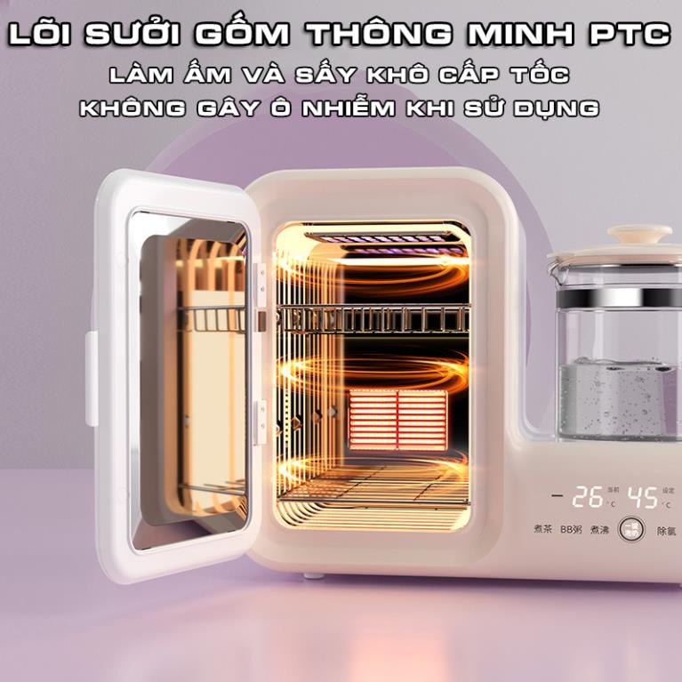 Mã 30K- Máy tiệt trùng bình sữa bằng tia cực tím M19 đa năng, máy khử khuẩn sấy khô bình sữa nội địa Trung