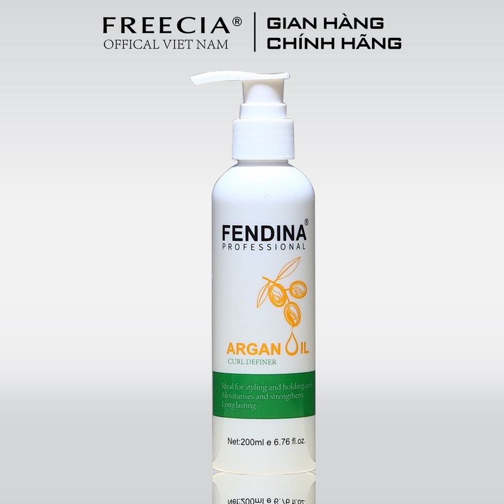 Gel tạo kiểu tóc uốn FENDINA Argan Oil Curl Definer 200ml | Kem xả khô tạo kiểu tóc dạng gel tóc vào nếp chuẩn SALON
