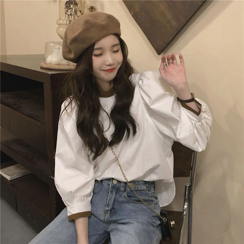 Jiashucheng Áo Sơ Mi Tay Dài Dáng Rộng Phong Cách Hàn Quốc Thời Trang Mùa Hè Hàng Mới Dành Cho Bạn Nữ