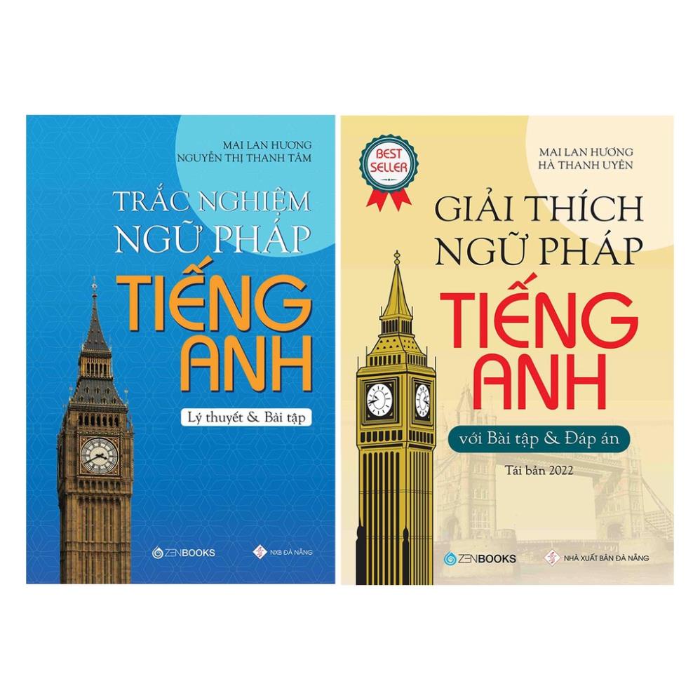 Sách - Combo 2 Cuốn Giải Thích Ngữ Pháp Và Trắc Nghiệm Ngữ Pháp Tiếng Anh - Mai Lan Hương - ZenBooks