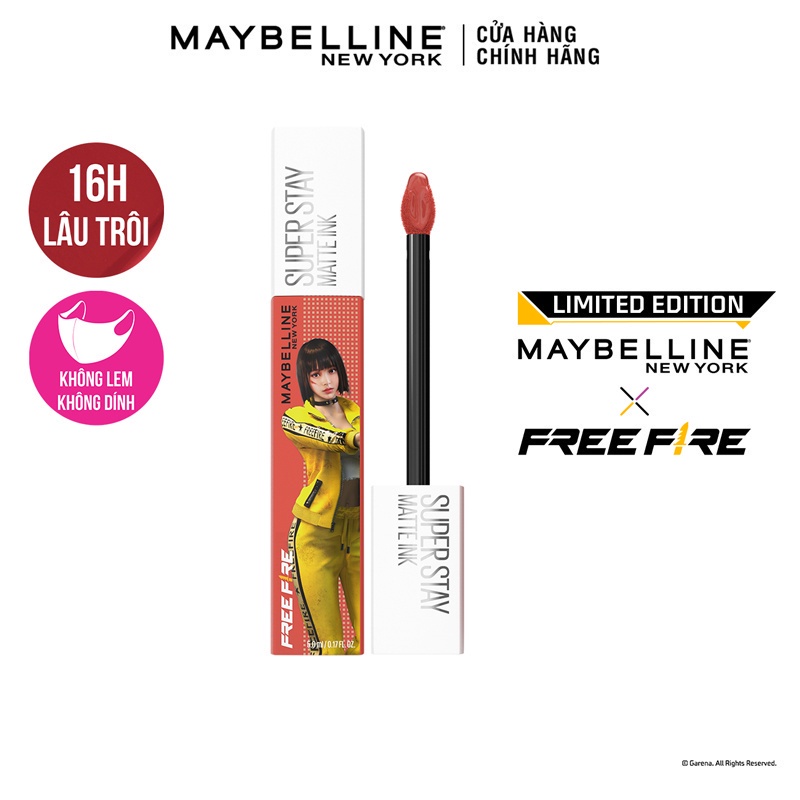 Son Kem Lì 16h Lâu Trôi Maybelline New York Super Stay Matte Ink Free Fire Edition Lipstick 5ml