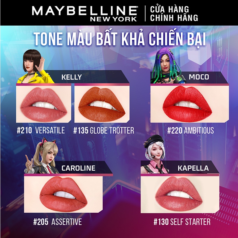 Son Kem Lì 16h Lâu Trôi Maybelline New York Super Stay Matte Ink Free Fire Edition Lipstick 5ml