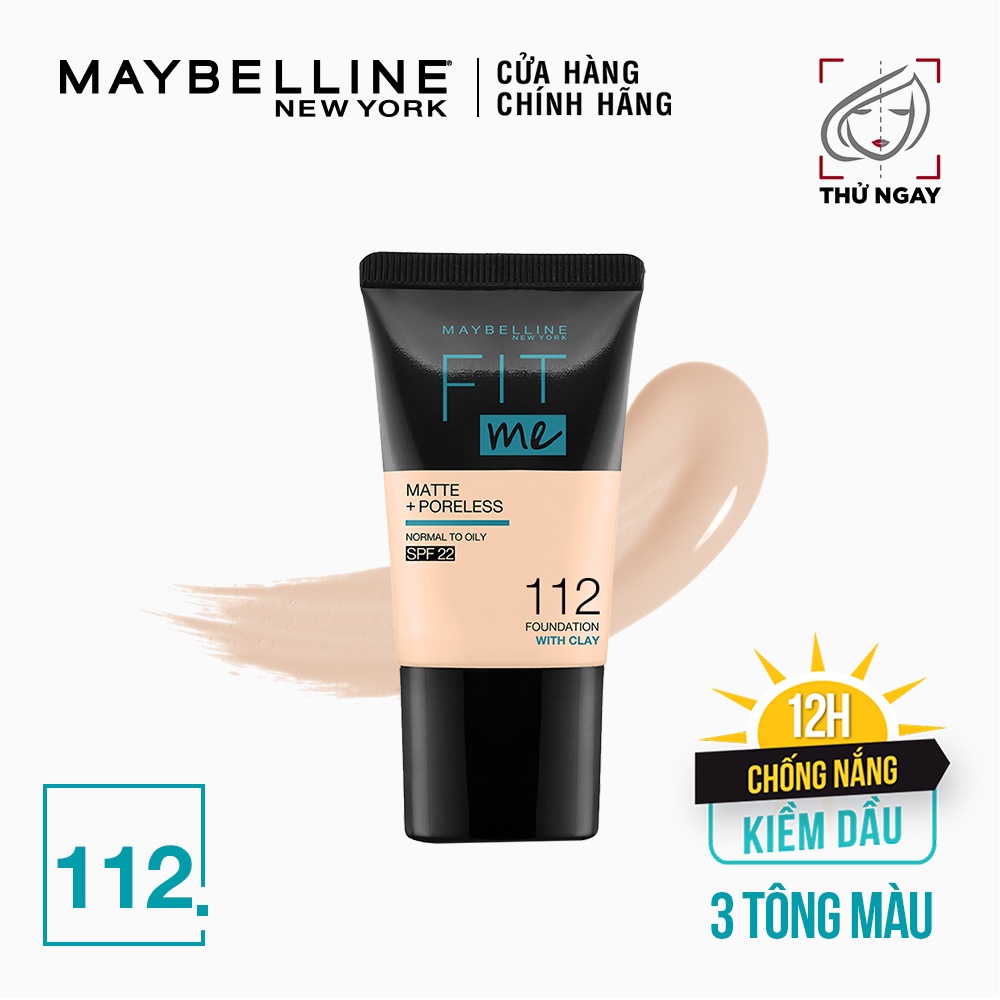 Kem Nền Mịn Nhẹ Kiềm Dầu Fit Me Dạng Mini tuýp Maybelline New York Matte + Poreless 112: 5ml