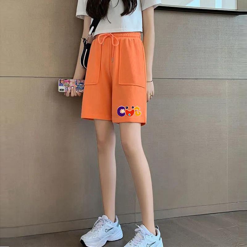 Jiashucheng Quần Short Nữ Lưng Cao Dáng Rộng Phong Cách Hàn Quốc