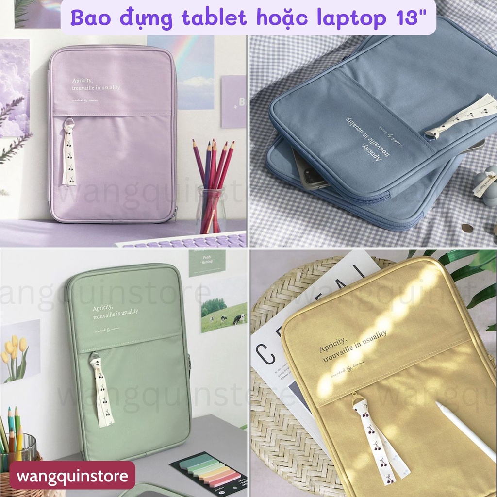 Bao đựng Ipad Chống Sốc Cao Cấp Màu Pastel Full Mini Air Pro laptop 13" Túi đựng vải chống sốc đủ màu túi đựng tablet