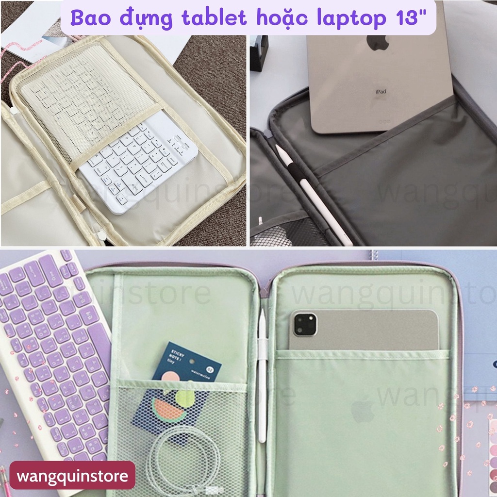 Bao đựng Ipad Chống Sốc Cao Cấp Màu Pastel Full Mini Air Pro laptop 13" Túi đựng vải chống sốc đủ màu túi đựng tablet