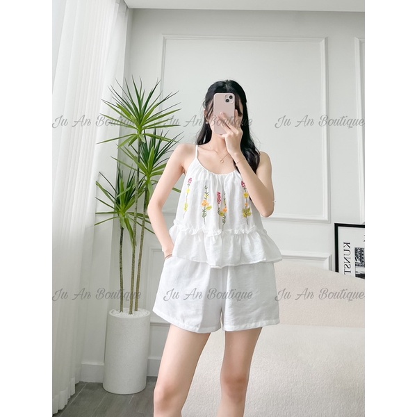 ĐỒ BỘ XINH THÊU HOA LỤA TƠ XƯỚC