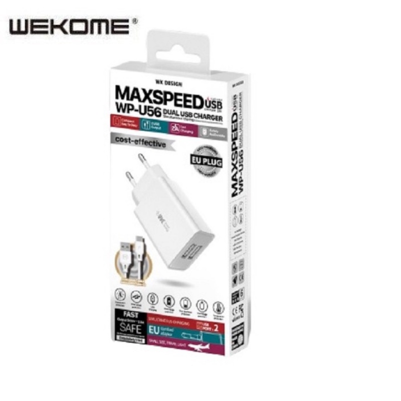 Củ Sạc Nhanh 2 Cổng USB WEKOME U56 topphukien22