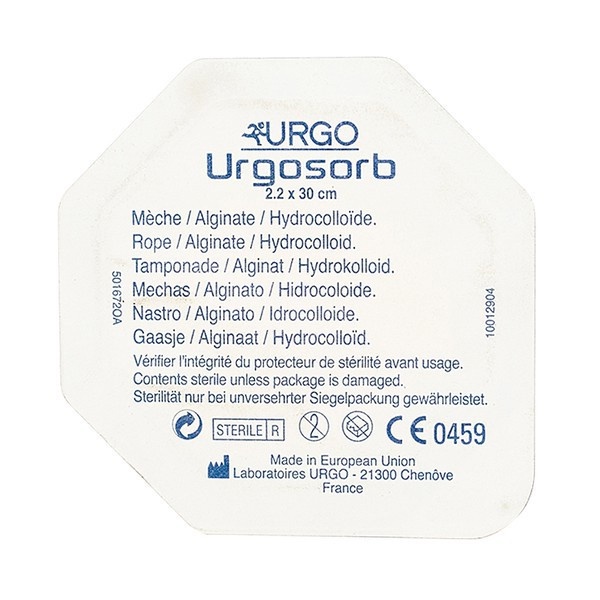 URGOSORB ROPE 2.2x30cm - Băng Gạc Hút Dịch Alginate Calcium Dạng Cuộn Urgo sorb, lành vết thương, cầm máu