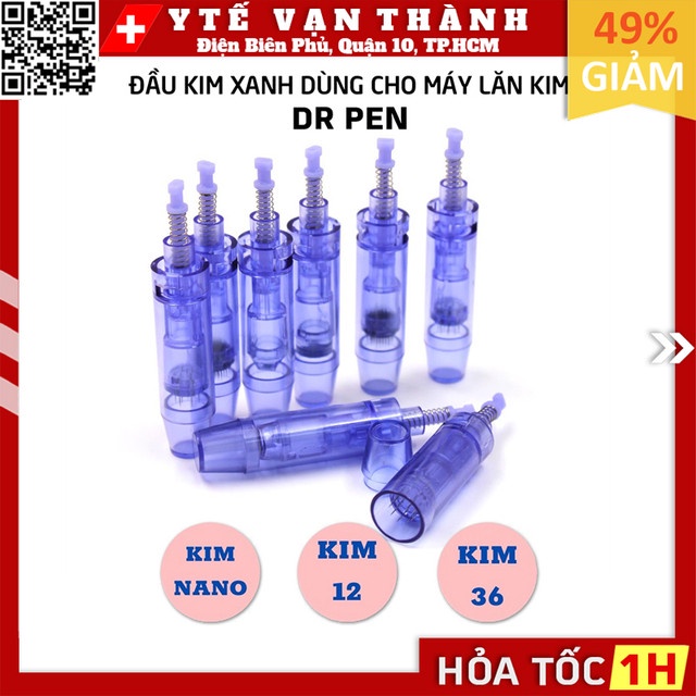 ✅ Đầu Kim Xanh Máy Lăn Kim Dr-Pen | Đầu Kim 12-36-Nano | Cấy Tảo Dùng Cho Máy Phi Kim Dr Pen -VT0850
