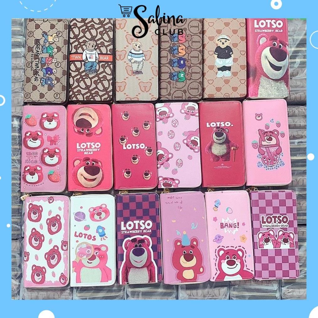 Ví Nữ Dài Cầm Tay Họa Tiết Gấu Dâu Đẹp Dễ Thương Cute Nhiều Ngăn Có Khóa Kéo ngocphanminhkhoi