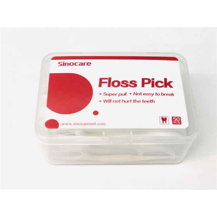 Hộp Tăm Chỉ Kẽ Răng SINOCARE FLOSS PICK (Hộp 50 Cây) xỉa răng, bảo vệ răng miệng nha khoa