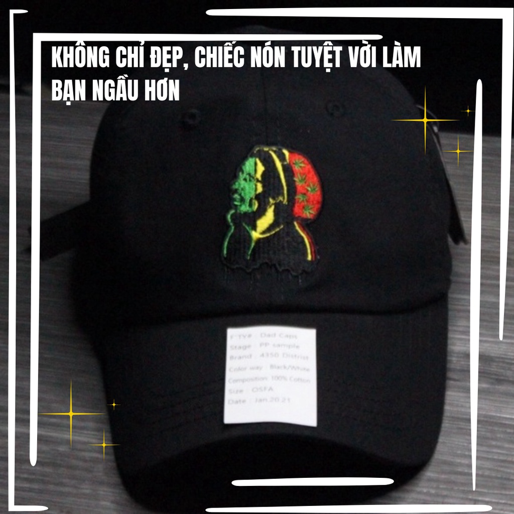 Mũ lưỡi trai, nón lưỡi trai nam, nữ unisex cao cấp đen thêu weed 420 chất lượng cao