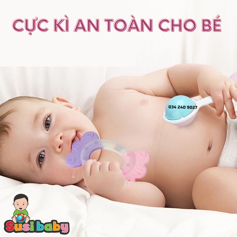 Xúc Xắc Gặm Nướu Cho Bé Hàng Chính Hãng Baby Rattles Nhựa Cao Cấp Tiệt Trùng Nhiệt Độ Cao