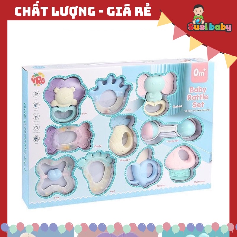 Xúc Xắc Gặm Nướu Cho Bé Hàng Chính Hãng Baby Rattles Nhựa Cao Cấp Tiệt Trùng Nhiệt Độ Cao