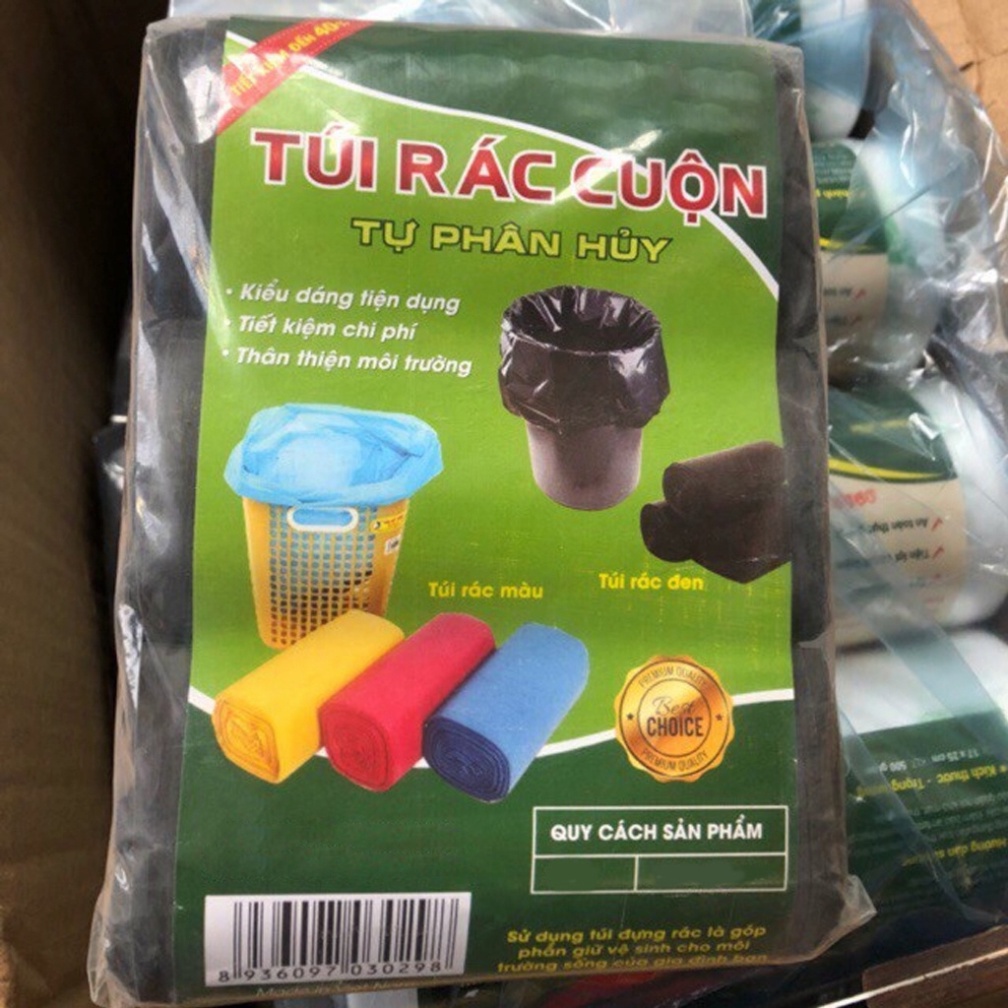 Cuộn Túi Đựng Rác G2 mới đi về nhà 55*65 cm - Tự tiêu hủy - Bao Rác Đen Gia Đình